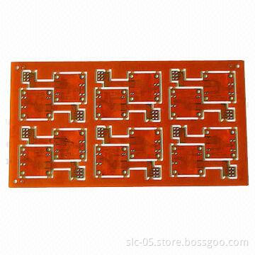 3-layer Rigid-flex PCBs, 1.6mm Board Thickness and Surface Finish ENIG, with Solder Mask Red